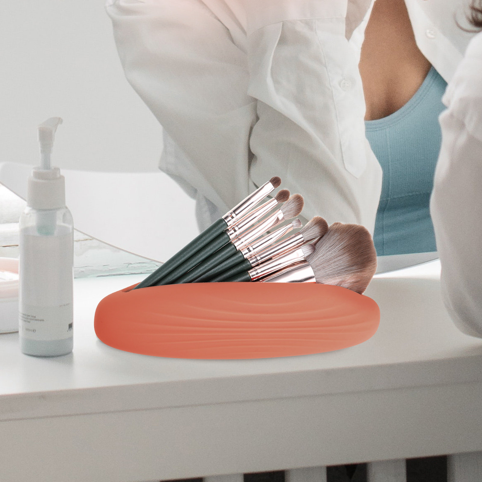 Beauty Makeup Events - Premium Silicone Makeup Brush Container Compact
