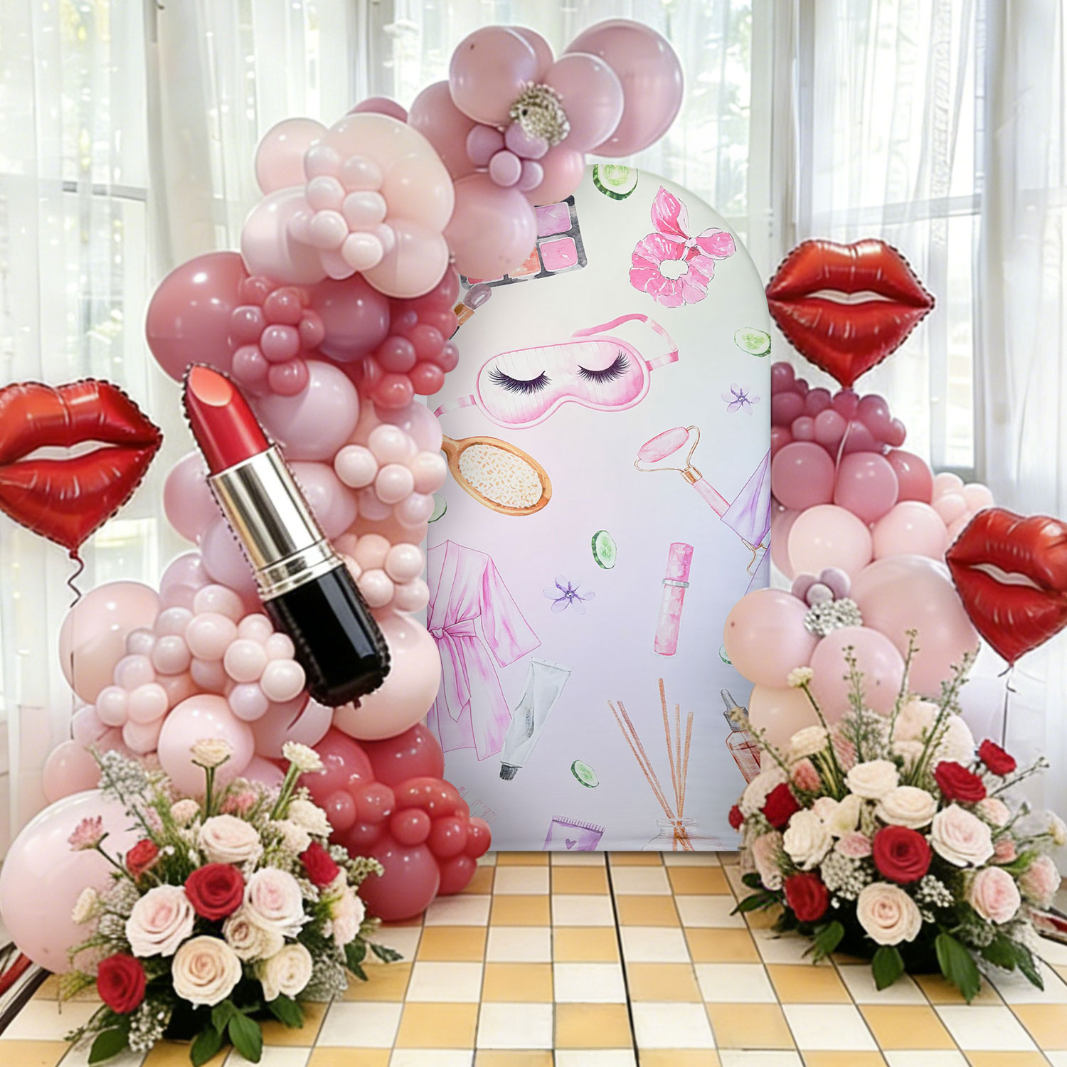Beauty Makeup Events - Happy Birthday Makeup Backdrop - for