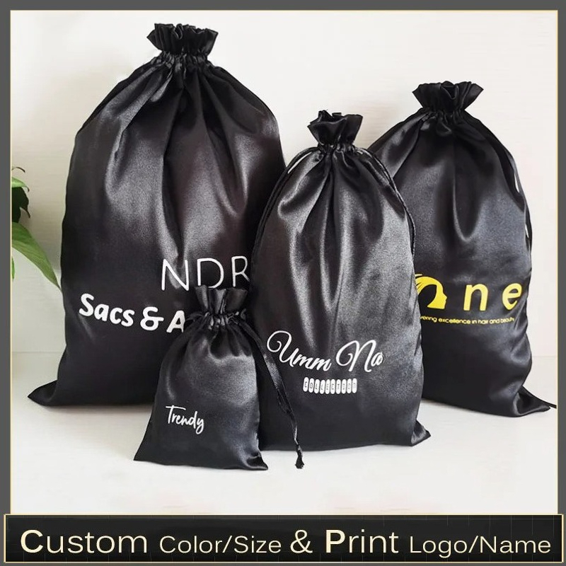 Beauty Makeup Events - Custom Logo Drawstring Bags Silk Satin
