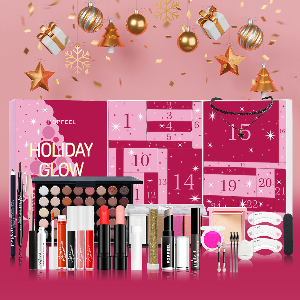 Beauty Makeup Tool Collection - POPFEEL 24 Day Holiday Glow Advent