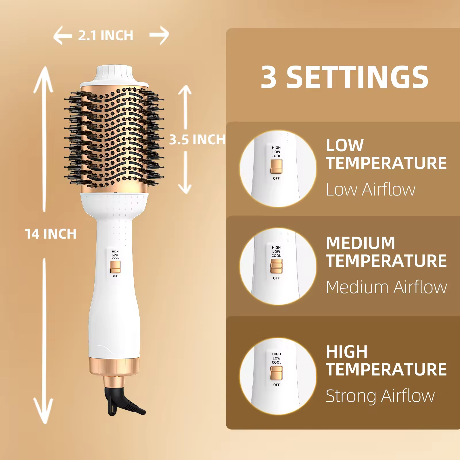 3-in-1 Hot Air Brush with Nega - Hair Curling Wand ulasan dan harga