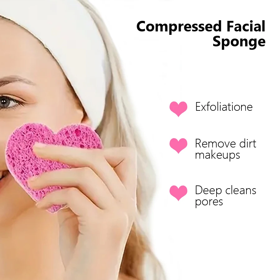 10Pcs Cellulose Face Sponge Co - Kiss Beauty Makeup Remover ulasan dan harga