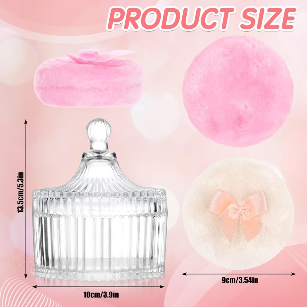 Powder Puff with Glass Storage - Beauty Makeup Tool Collection ulasan dan harga