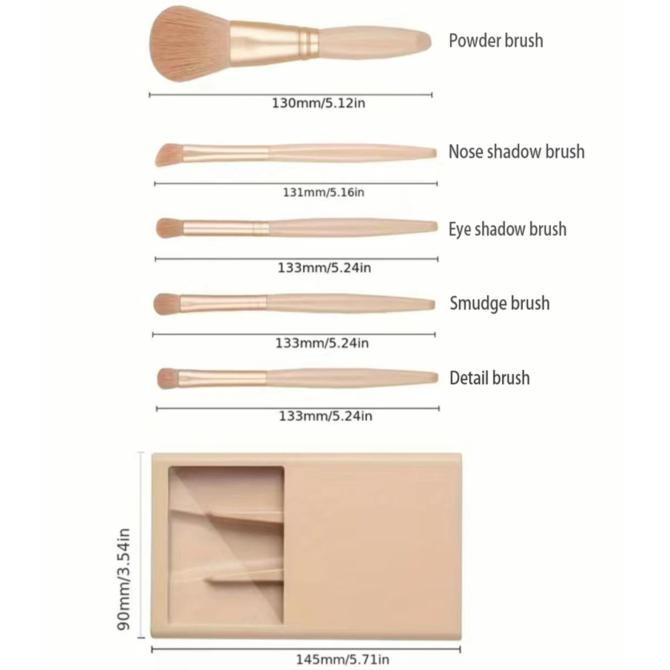 5pcs Cosmetic Brush Kit With M - Beauty Makeup Tool Collection ulasan dan harga
