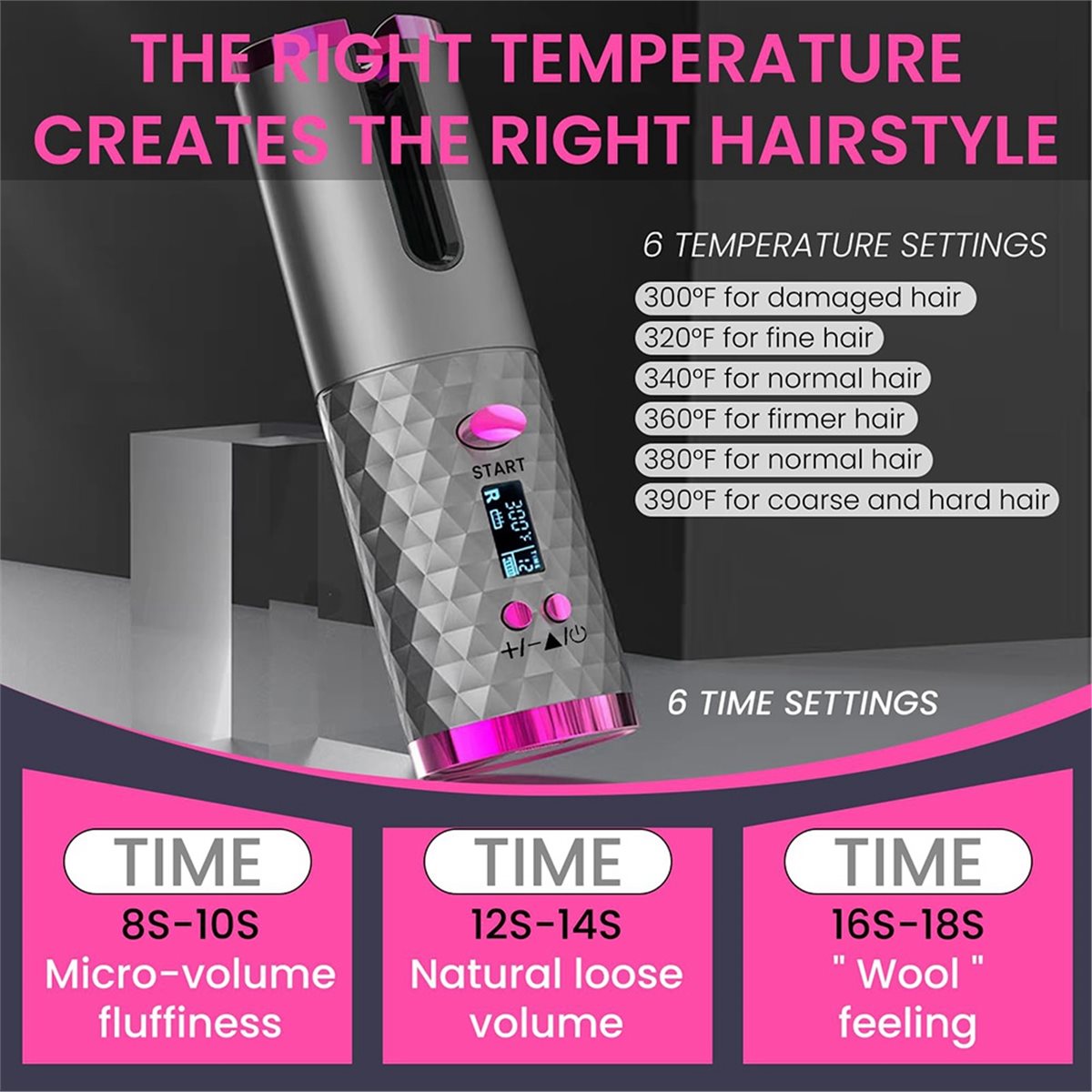 N18R Cordless Curling Iron Bea - Hair Curling Wand ulasan dan harga