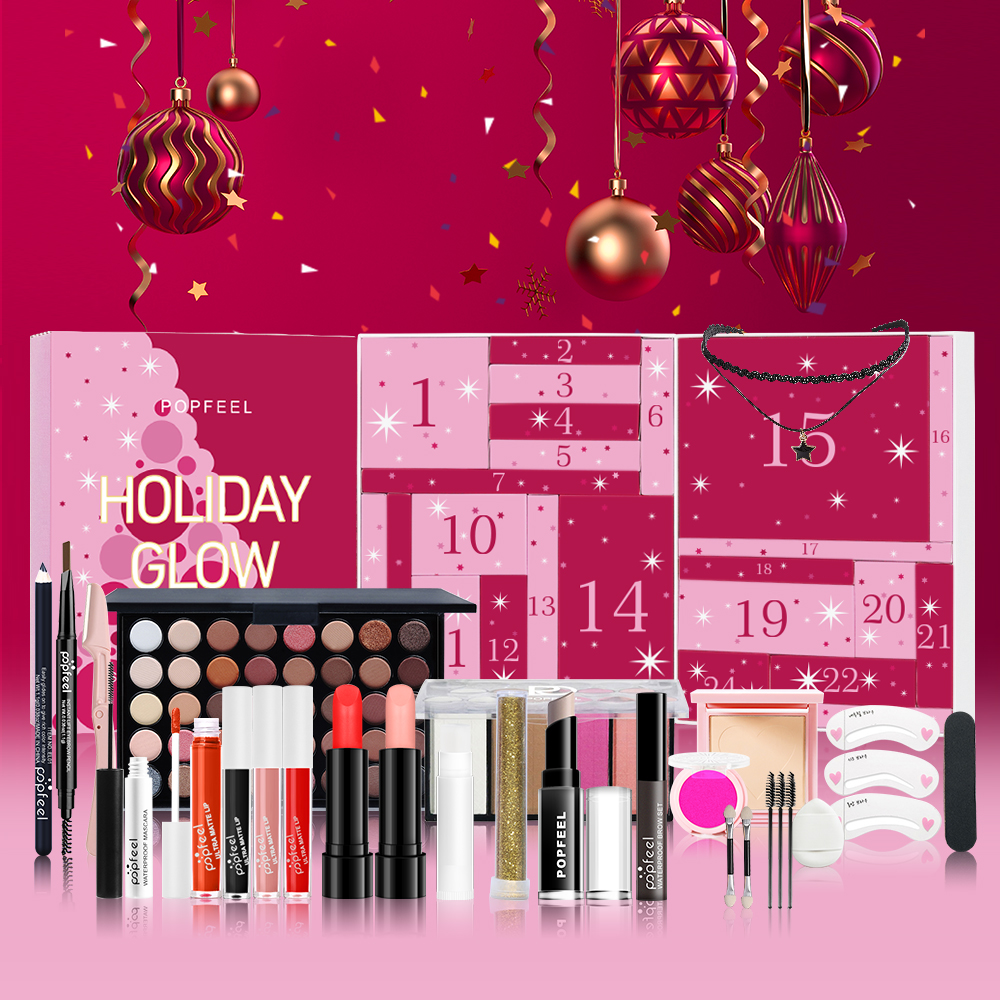 POPFEEL 24 Day Holiday Glow Ad - Beauty Makeup Tool Collection ulasan dan harga