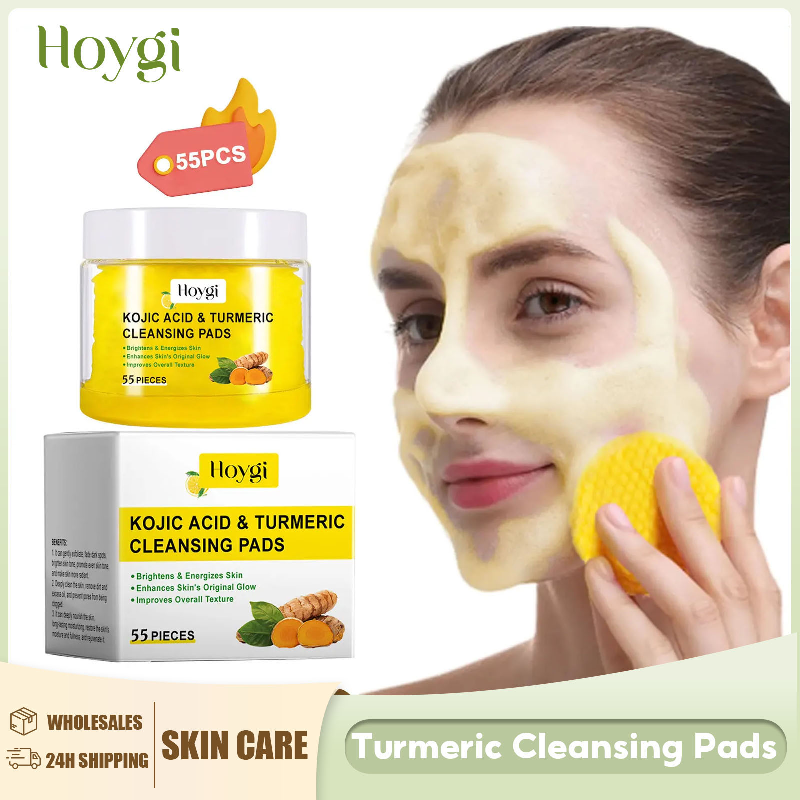 Turmeric Cleansing Pads Facial - Kiss Beauty Makeup Remover ulasan dan harga
